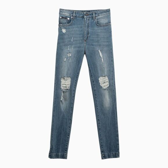 Dolce&Gabbana Audry Denim Skinny Jeans With Wear And Tear Women